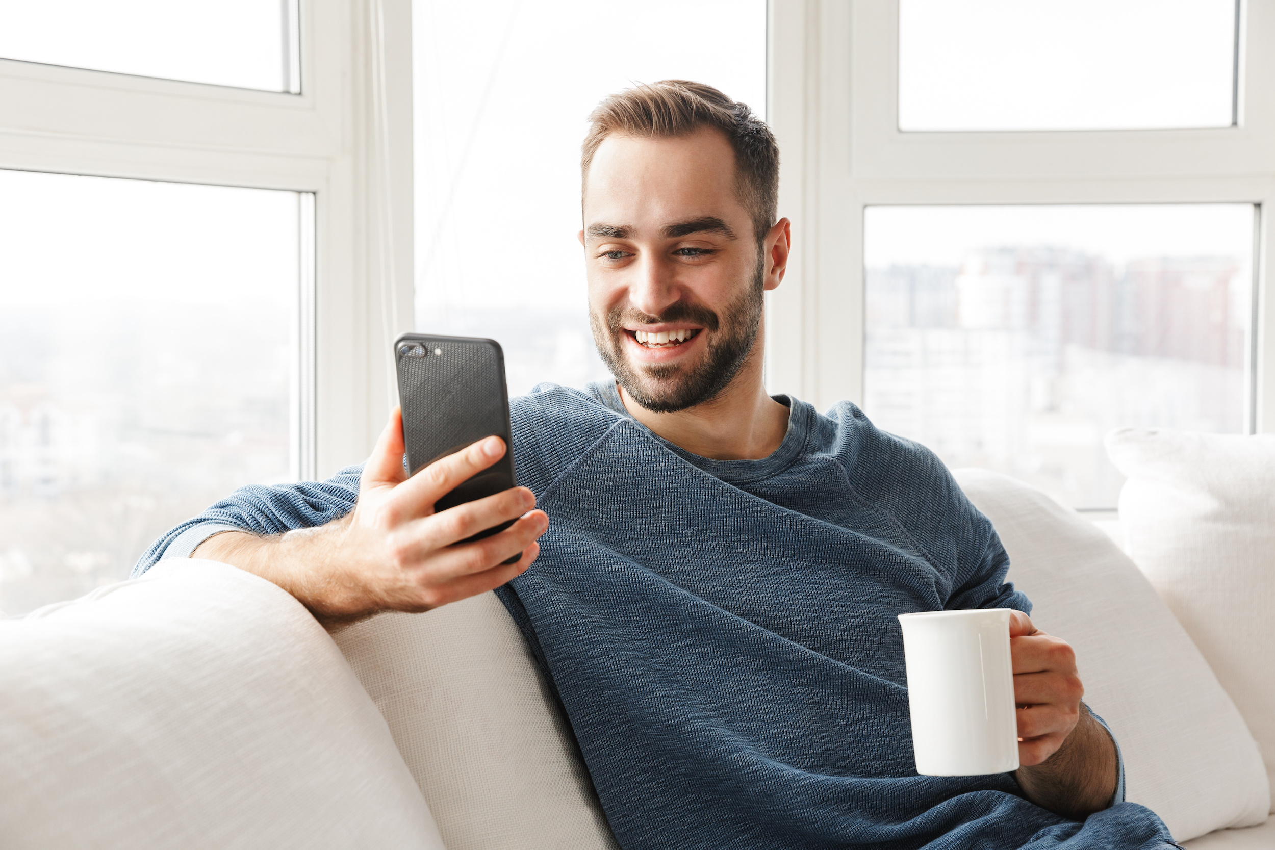 Attractive young man relaxing